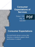 Consumer Expectations of Services: Donna J. Hill, Ph.D. Mtg.. 410 Fall 2000