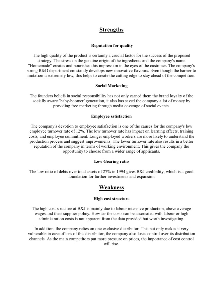 Swot ice cream and jerry essay 04 picture