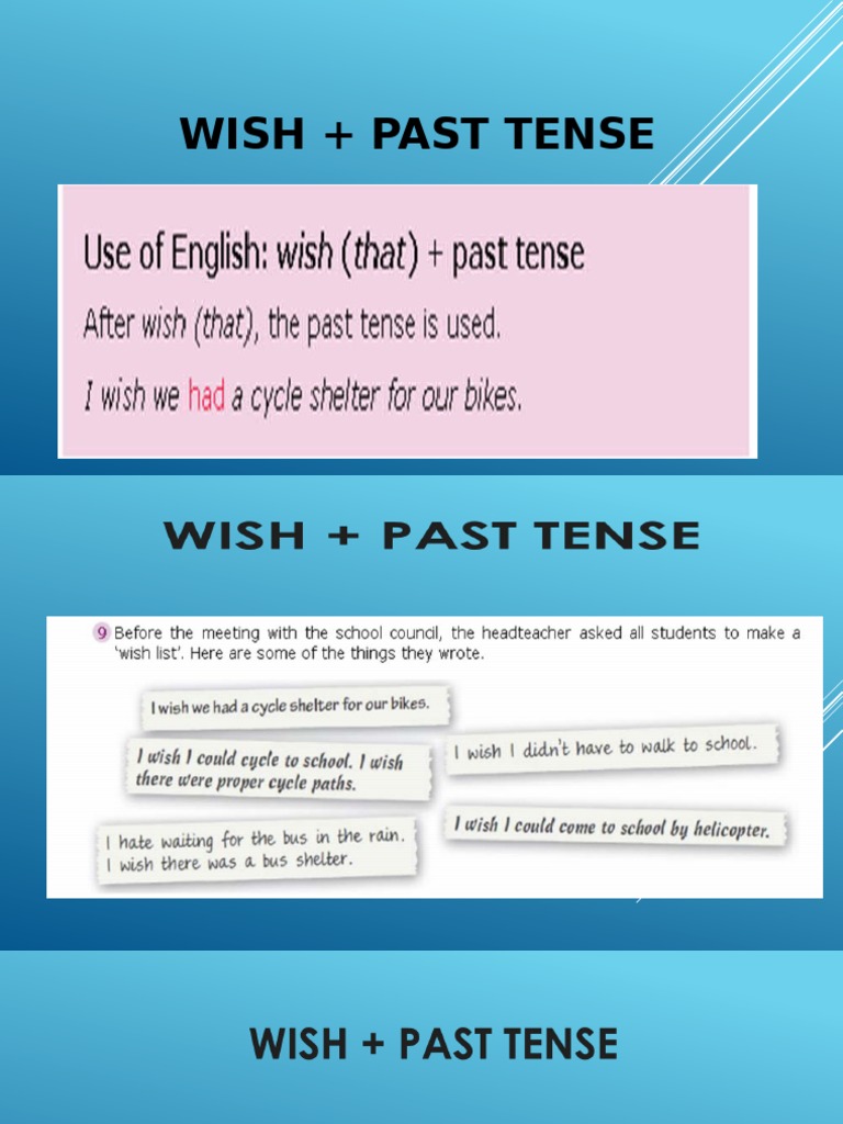 Wish Past Tense 7 Grade Pdf