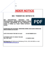 Tender Notice - Renewable Engineering Services - NDT0013-19