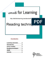 Reading Techniques: Contents
