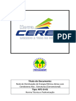 NTC D 01 Rede de Distribuição de Energia Elétrica Aérea Com Condutores Nus Estruturas Convencional CERES PDF