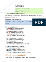 Subject + Be + Going To + VB (Base Form)