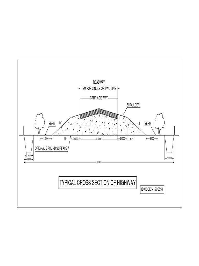 Highway Cross Section Design Details | PDF