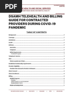 Dsamh Telehealth AND Billing Guide FOR Contracted Providers During COVID-19 Pandemic