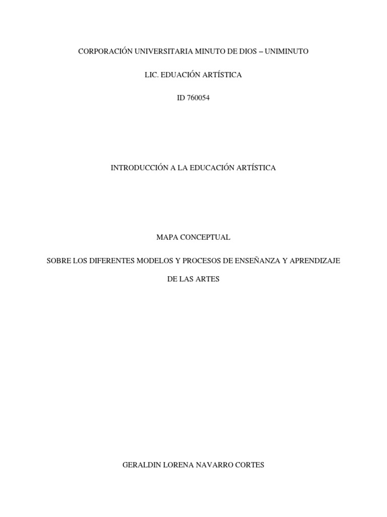 Modelos de Educación Artística en Colombia | PDF | Educación en artes ...
