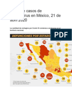 Mapa de Casos de Coronavirus en México