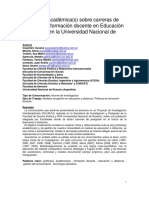 Política (S) Académica(s) Sobre Carreras de Postgrado y Formación Docente en Educación A Distancia en La Universidad Nacional de Rosario