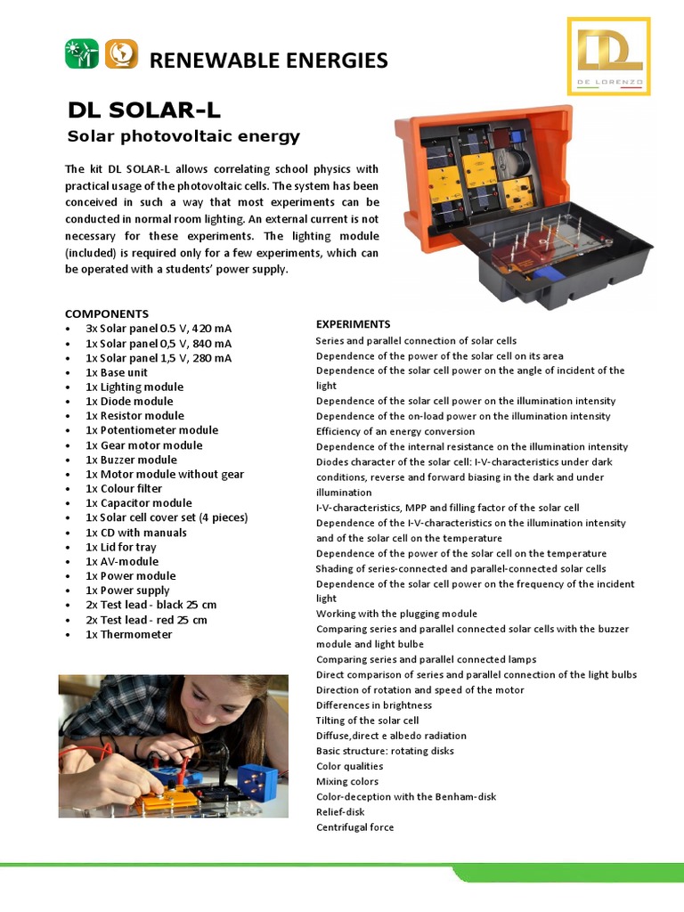 Renewable Energies: DL Solar-L | PDF | Solar Cell | Lighting