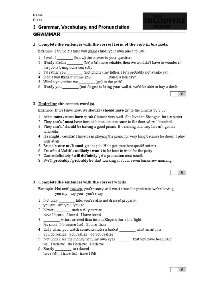 Grammar and Vocabulary Practice Test | PDF | Novelists | Translations