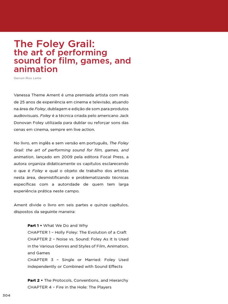 A Arte do Foley no Cinema e Jogos | PDF | Science | Ciência e Tecnologia
