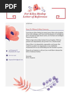 letter of reference