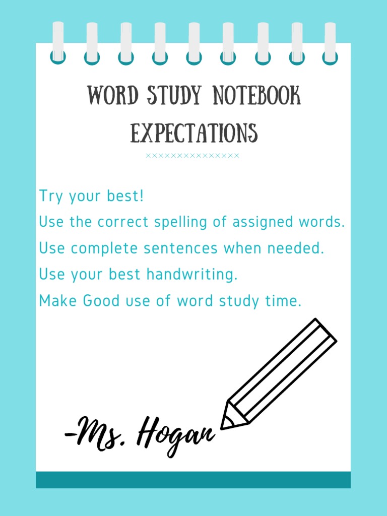 Word Study Notebook Guidelines | PDF