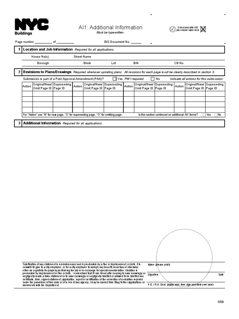 AI1: Additional Information: 1 Location and Job Information | PDF ...