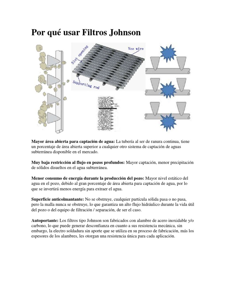 Ventajas de los Filtros Johnson para Pozos | PDF