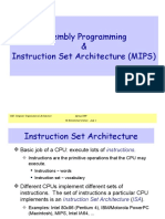 Assembly Programming & Instruction Set Architecture (MIPS)