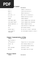 Environment Control: Command Description