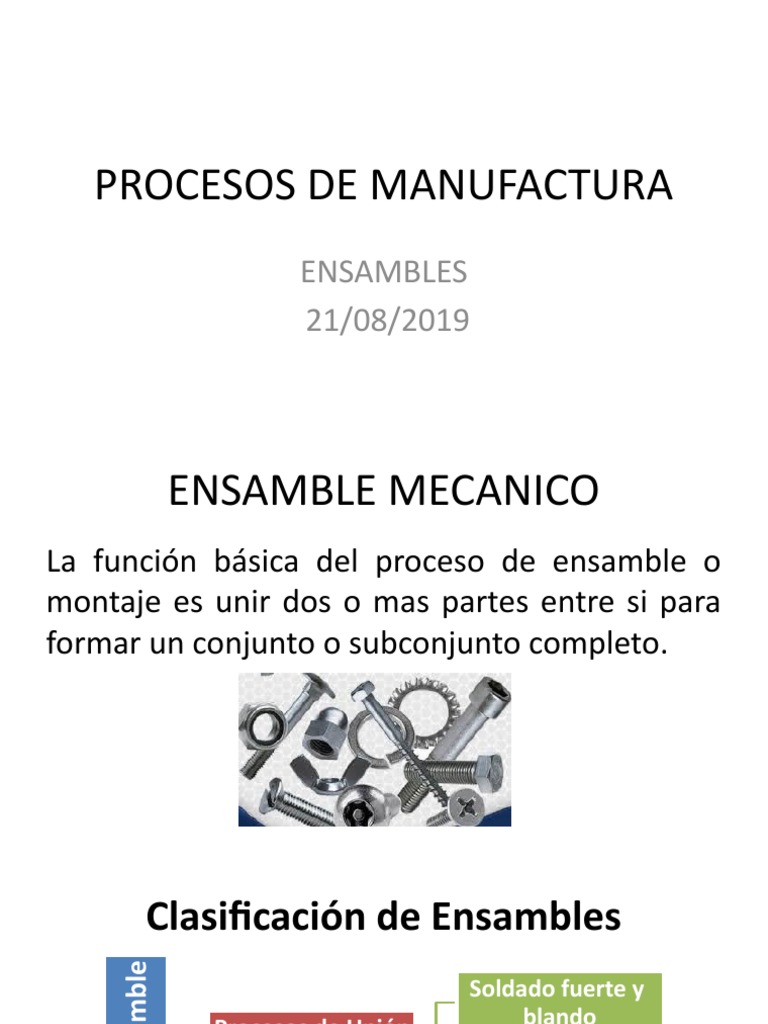 04 Ensamble Mecánico | PDF | Tornillo | Química