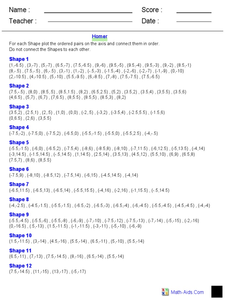 Plotting Shapes with Ordered Pairs | PDF | Space | Geometry