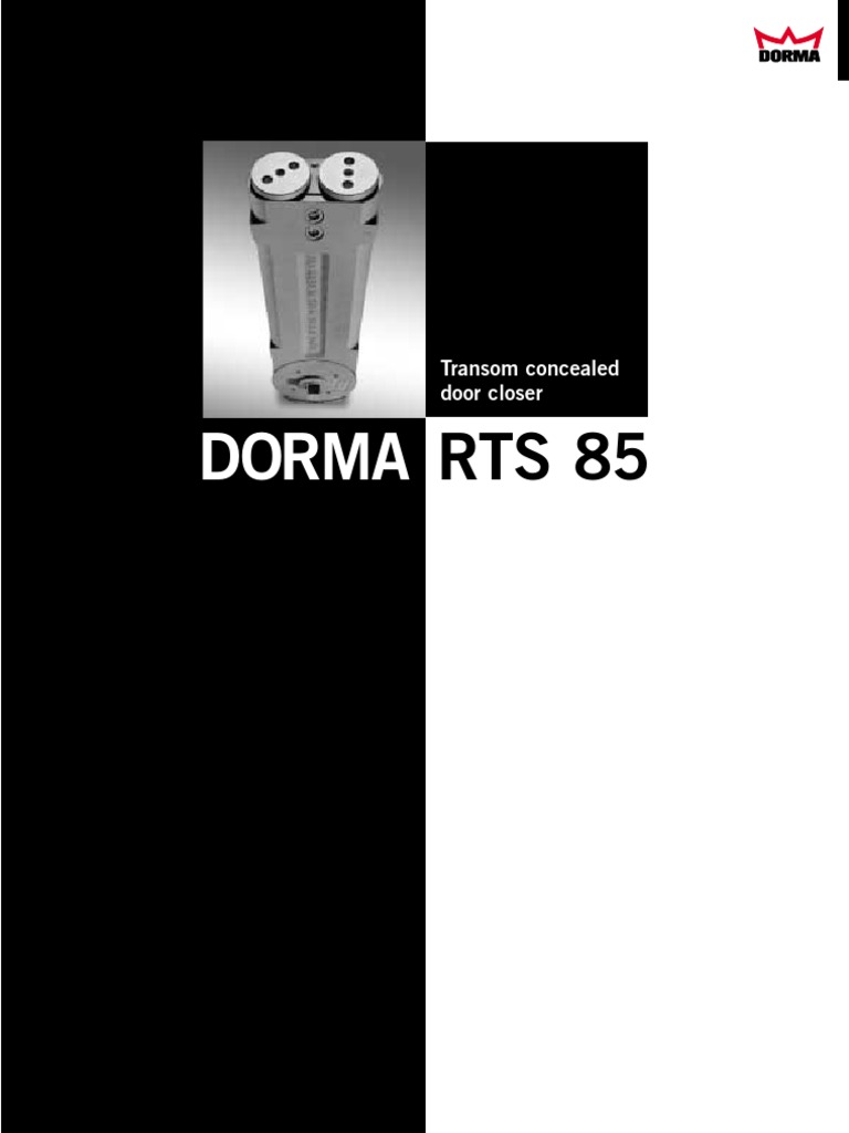 DORMA RTS 85 Transom Concealed Door Closer PDF Door Trigger (Firearms)