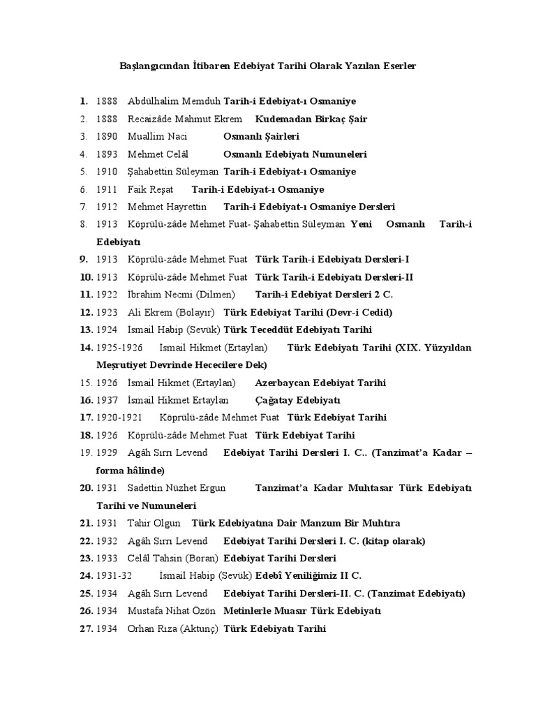 Edebiyat Tarihleri PDF