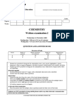 Chemistry: Written Examination 2