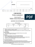 Chemistry: Written Examination 1