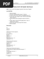 Generation of Basic Signals: AIM: To Write A MATLAB Program To Generate Various Type of Signals. Algorithm