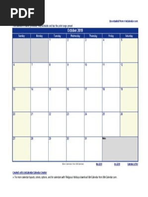 October-2019-Calendar