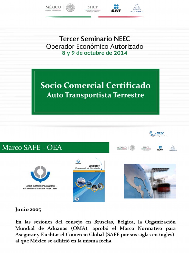 Socio Comercial Certificado NEEC | PDF | aduana | El comercio internacional