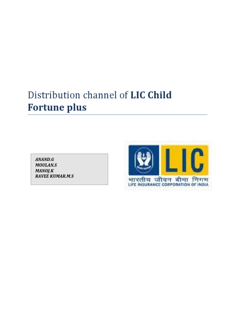 LIC Child Fortune Plus Distribution | PDF | Insurance | Microeconomics