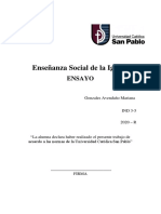 Enseñanza Social de La Iglesia - Ensayo PDF