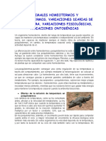 3.5 Animales Homeotermos y Poiquilotermos, Variaciones Diarias de Temperatura, Variaciones Fisiologicas, Variaciones Ontogenicas