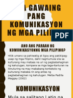 Mga Gawaing Pang Komunikasyong NG Mga Pilipino