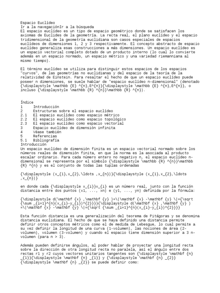 Espacio Euclideo Espacio Euclidiano Geometria Euclidiana