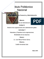 Castillo - Hernandez - Uziel - FUAD - Naturaleza de Las Organizaciones - Modalidades de Las Empresas