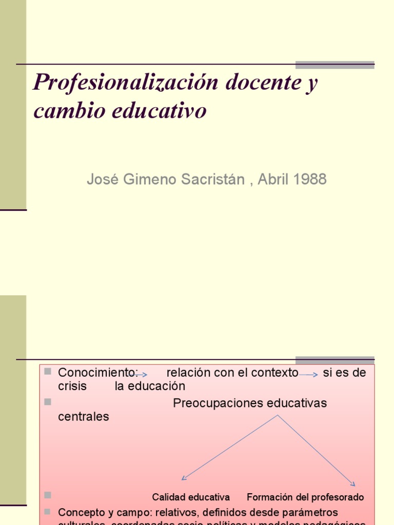 Profesionalización Docente y Cambio Educativo | PDF | Maestros ...