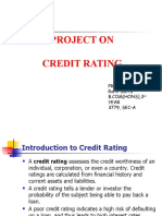 Project On Credit Rating: Prepared By: Rohit Batra Year 3779, SEC-A