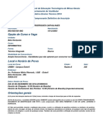 CFE Minas Processo Seletivo 2019 Comprovante Inscrição Técnico Integrado Informática Belo Horizonte