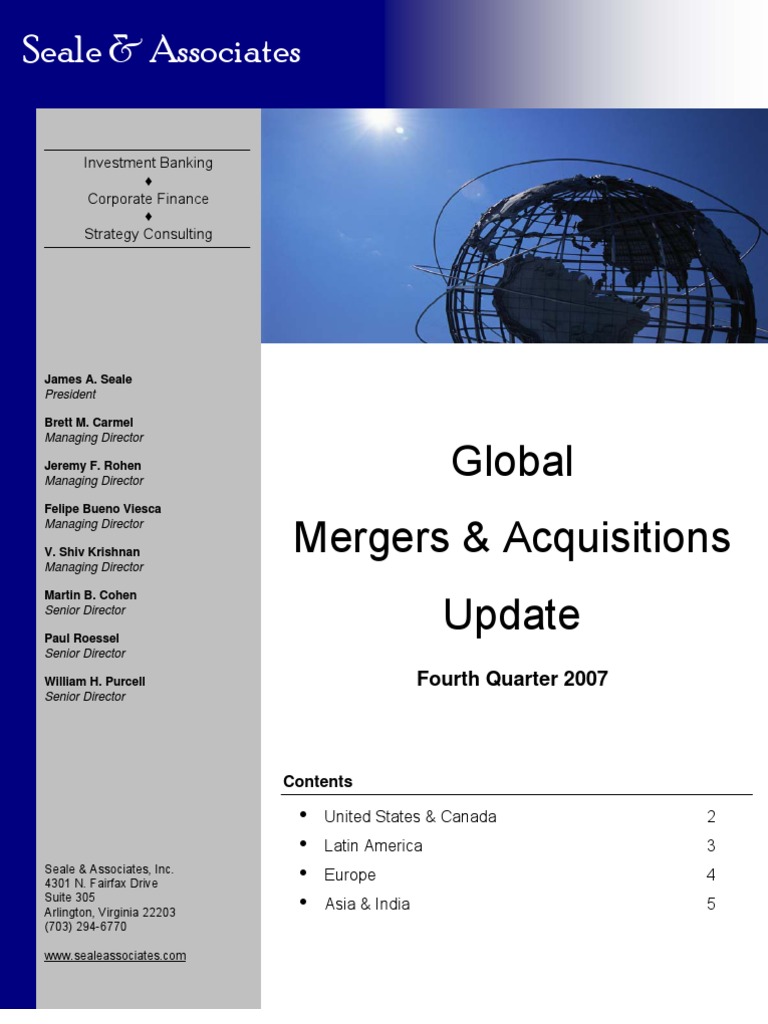 Global Mergers Acquisitions Update | PDF | Mergers And Acquisitions ...