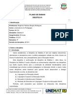 Plano de Ensino Didática II Prof Waghma Rodrigues