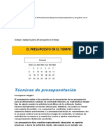 Presupuesto en el tiempo: técnicas y tipos de presupuestos