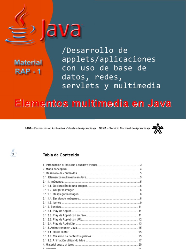 Material RAP1 | PDF | Java (lenguaje de programación) | Multimedia
