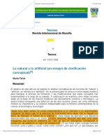 Lo Natural y Lo Artificial (Un Ensayo de Clarificación Conceptual) - Sala de Lectura CTS+I