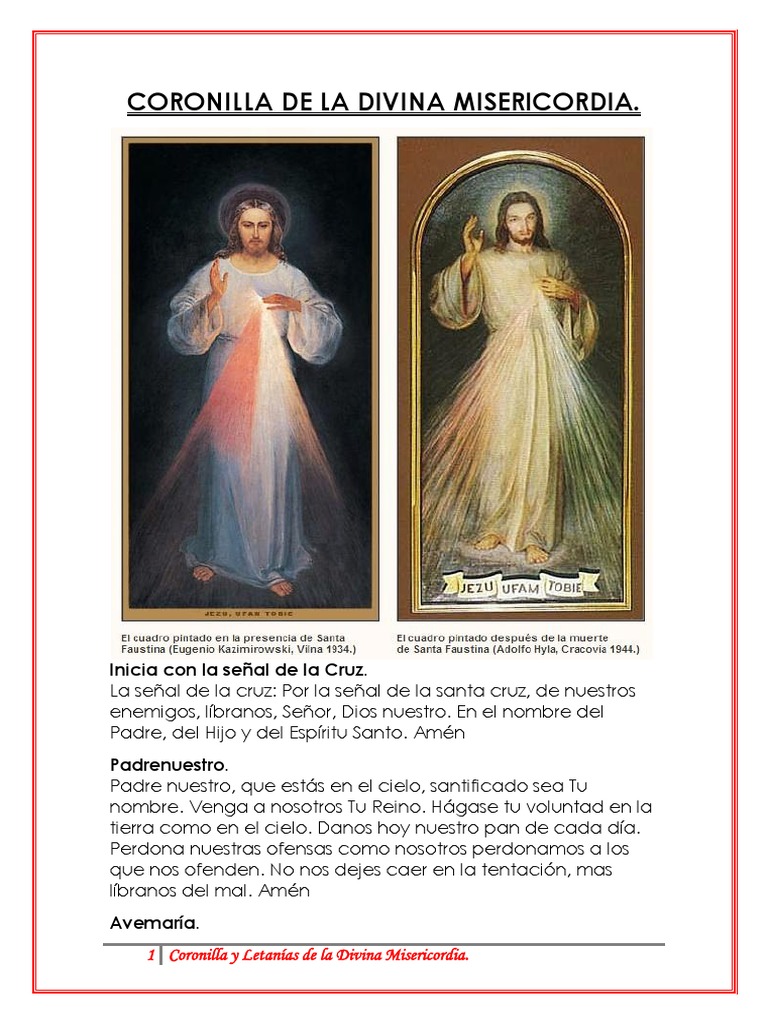 Coronilla de La Divina Misericordia. | PDF | Adoración Cristiana Y ...