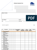 Workplace Inspection Form: Section and Location Being Inspected