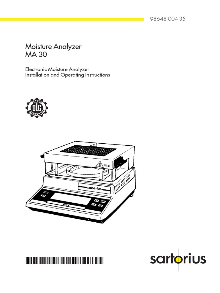 Moisture Analyzer MA 30 PDF Compatibility Nature