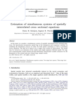 Estimation of Simultaneous Systems of Spatially Interrelated Cross Sectional Equations