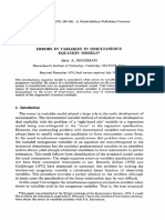 Errors in Variables Models for Simultaneous Equations