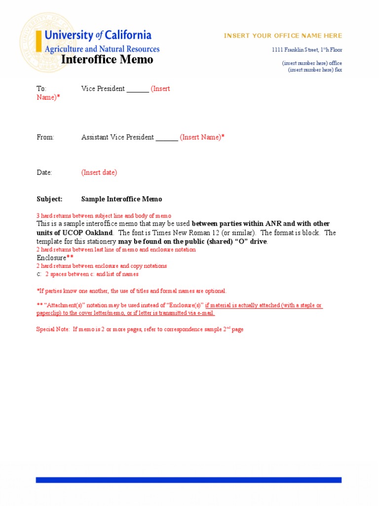 Sample Interoffice Memo Template | PDF